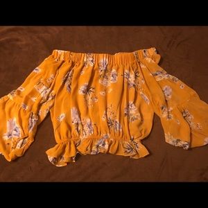 Willow & Root off the shoulder Silk Shirt